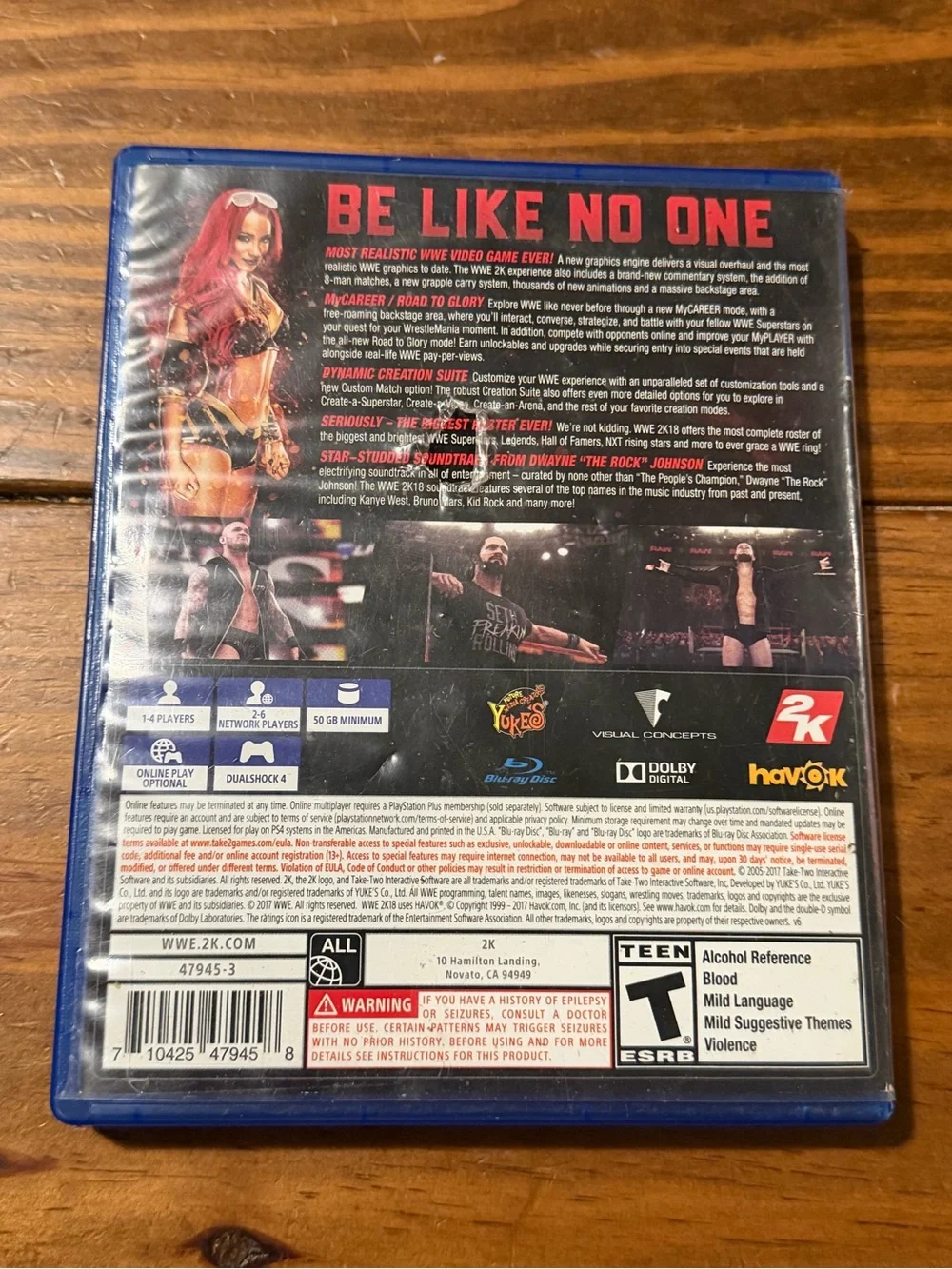 WWE 2K18 (PlayStation 4) - Black & Red Cover